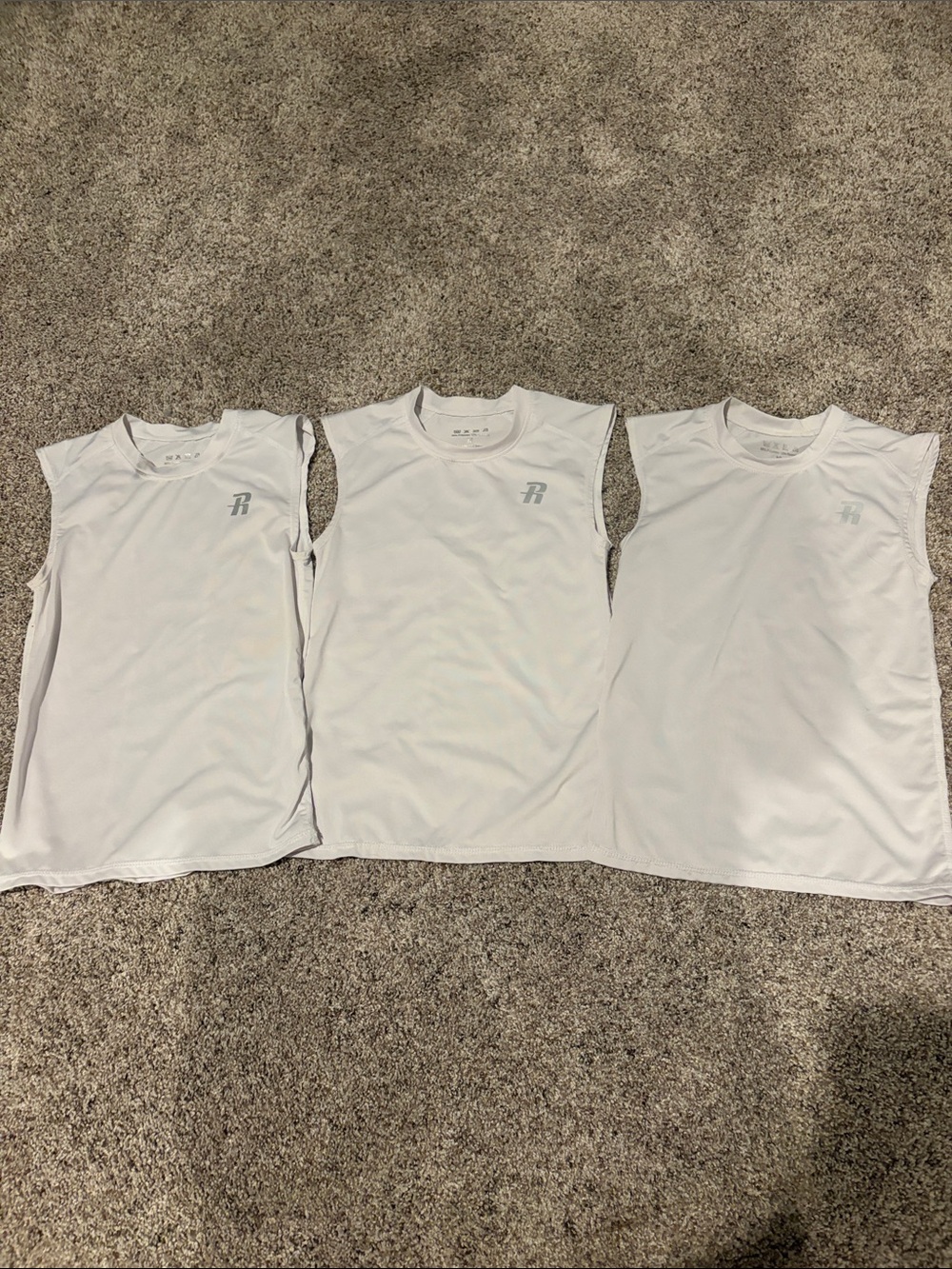 3 Piece Russell Athletic White Kids Performance Sleeveless Tank Trio